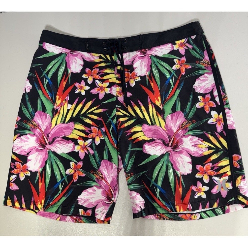Hurley Phantom Hybrid Boardshorts Mens 36x8" Colorful Pink Floral Performance